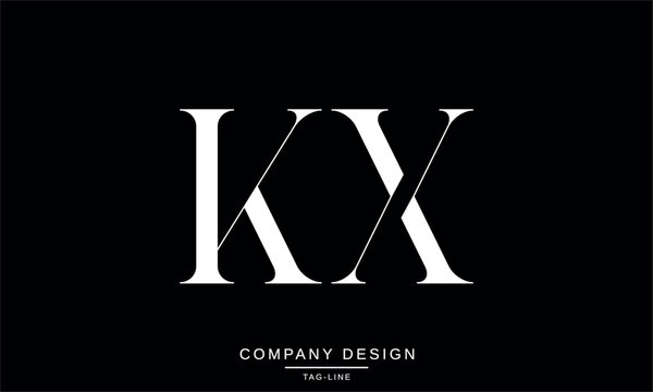 KX, XK Abstract letters Logo Monogram design Font Vector Symbol Initials