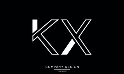 KX, XK Abstract letters Logo Monogram design Font Vector Symbol Initials