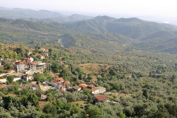 View over the old town of Kruja in Albania.