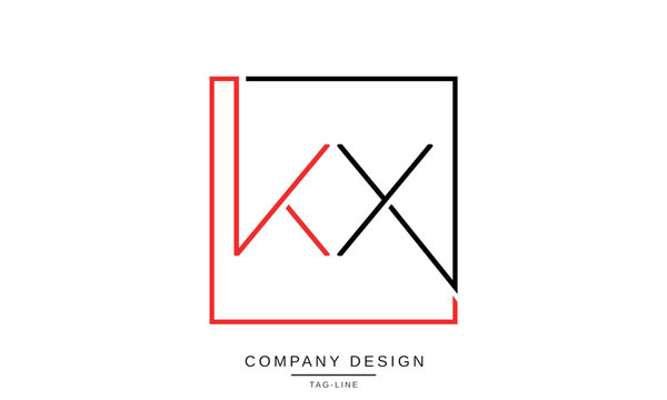 KX, XK Abstract letters Logo Monogram design Font Vector Symbol Initials