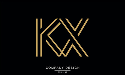 KX, XK Abstract letters Logo Monogram design Font Vector Symbol Initials