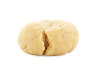 Making shortcrust pastry. Raw dough isolated on white