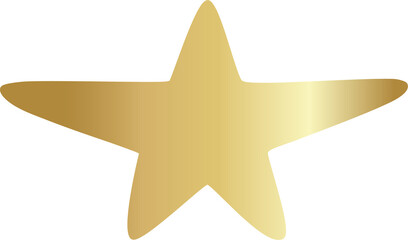 Gold star icon. Hand drawn style