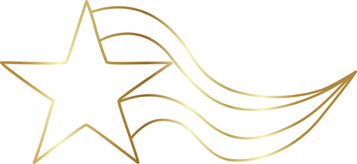 Gold star icon. Hand drawn style