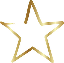 Gold star icon. Hand drawn style