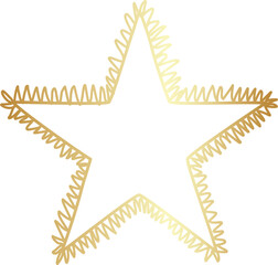 Gold star icon. Hand drawn style