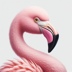 portrait Funny Flamingo Isolated on white background