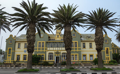 Swakopmund city in Namibia, streets and architecture