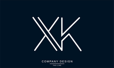 XK, KX Abstract Letters Logo Monogram design Font Vector Initials