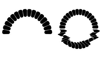 round stone bridge logo, black isolated silhouette