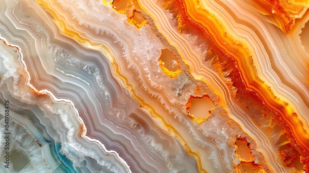 Poster vibrant agate rock gradient surface with mesmerizing colorful banded patterns and layers of natural 