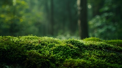Fototapeta premium Verdant Woodland Backdrop for Captivating Product Displays