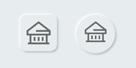 Bank line icon in neomorphic design style. Finance signs vector illustration.