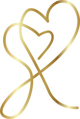 Heart gold hand drawn icon, love, valentine, wedding