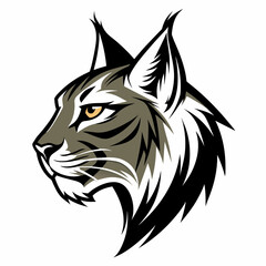 Bobcat head side view vector silhouette  vector  illustration 