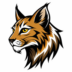 Bobcat head side view vector silhouette  vector  illustration 