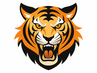 Tiger head with its jaw open vector illustration