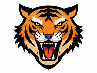 Tiger head with its jaw open vector illustration