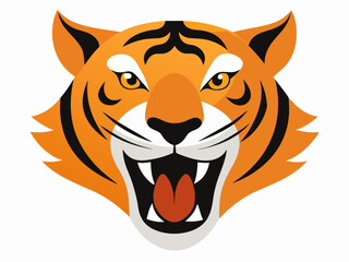 Tiger head with its jaw open vector illustration