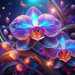 A beautiful magic orchid flower