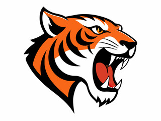 Tiger head with its jaw open vector illustration
