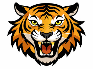 Tiger head with its jaw open vector illustration