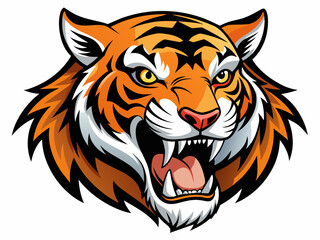 Fototapeta premium Tiger head with its jaw open vector illustration