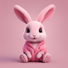 Obraz premium Isolate Cute Pink Rabbit