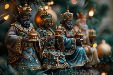 Fototapeta premium Three Wise Men Christmas Figurines