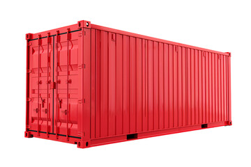 a red container with a white background