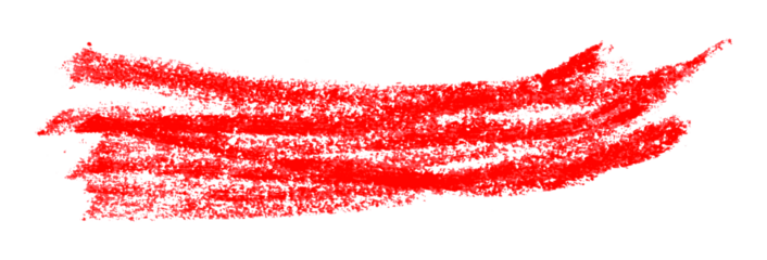 red pencil strokes isolated on transparent background