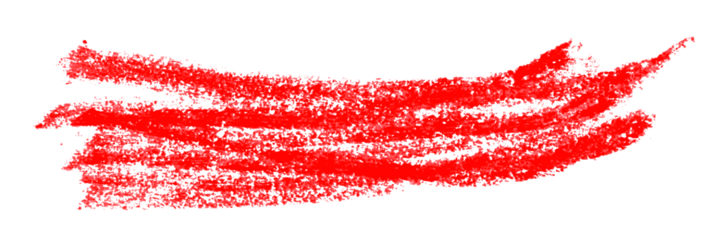 red pencil strokes isolated on transparent background
