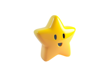 a yellow star with a face