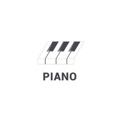 vector illustration of a simple piano line design.