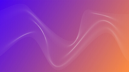 ABSTRACT COLORFUL WAVY LINES PATTERN GRADIENT PURPLE ORANGE COLOR BACKGROUND. GOOD FOR POSTER, WALLPAPER, COVER, FRAME, FLYER, SOCIAL MEDIA, GREETING CARD