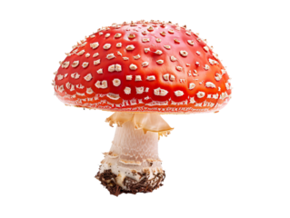 a red and white mushroom