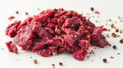 Obraz premium Raw beef freshly separated on a white background
