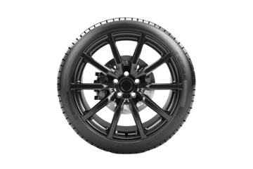 a black tire with black rims