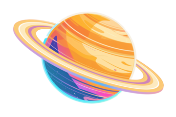 a planet with rings around it