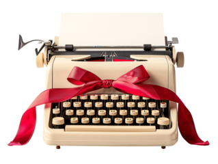 a typewriter with a red ribbon