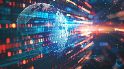 digital world globe spinning out of control highspeed global connectivity concept 3d illustration
