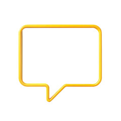 speech bubble quote yellow outline isolated on white background