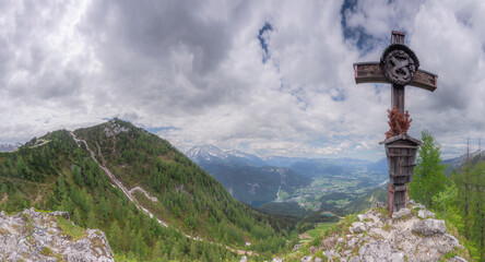Mountain valley near Klettersteige am Jenner in Berchtesgaden National Par, Alps