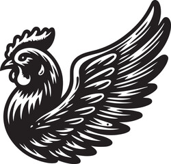 Chicken Wings Vector Illustration Silhouette. Chicken Legs Icon Poultry Variation Friend Chicken Wings