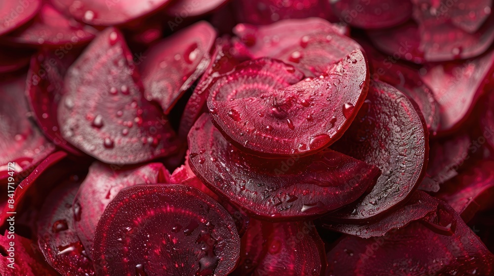 Wall mural organic beet slices a healthy and antioxidant rich addition to salads - Wall murals