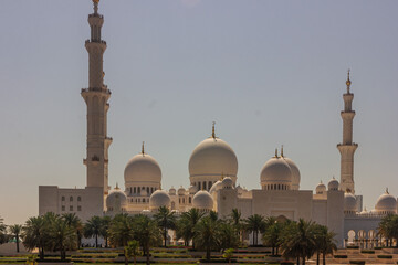 A view of Sheikh Zayed Grand Mosque. Sheikh Zayed Grand Mosque in Abu Dhabi, United Arab Emirates. 