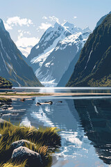 Obraz premium Majestic Wilderness - Fiordland National Park
