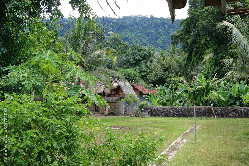 Wall mural tenganan village, inhabited by the original people of bali near candidasa, bali, indonesia