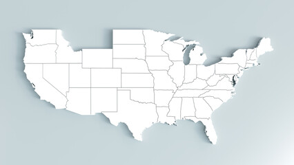 3D Rendering of USA Map