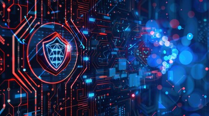 Obraz premium Abstract diamond security concept on circuit board